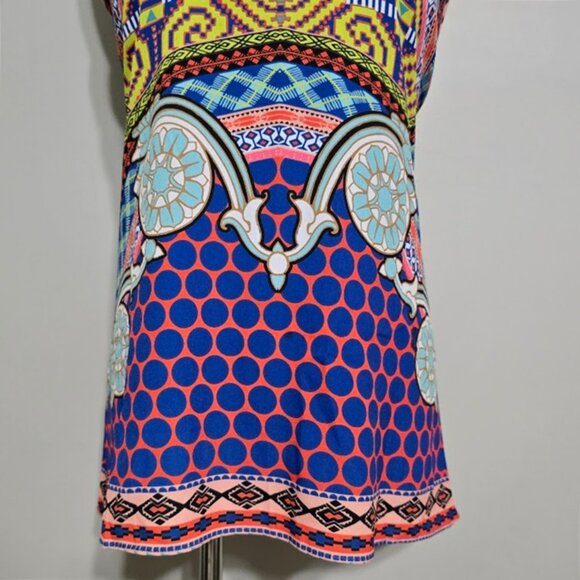 Chic Hale Bob Designer Halter Tank Top S Womens Mixed Geometric Boho Wanderlust - Picture 5 of 13